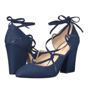 Nine West Dark Blue Ankle Strap Heels